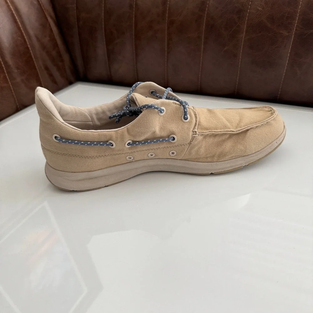 Columbia PFG‎ Boat Shoes Tan Canvas Lace Up Performance Fishing Gear Men Size 14